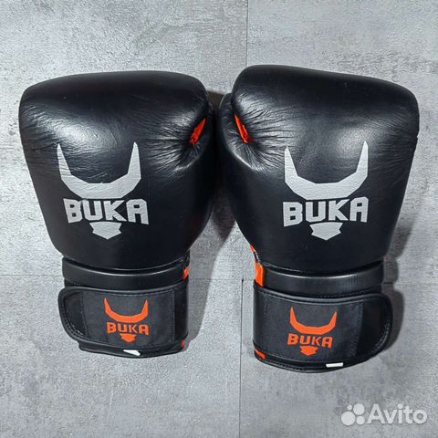 Боксерские перчатки Buka black кожаные