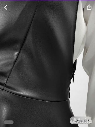 Платье сарафан из экокожи