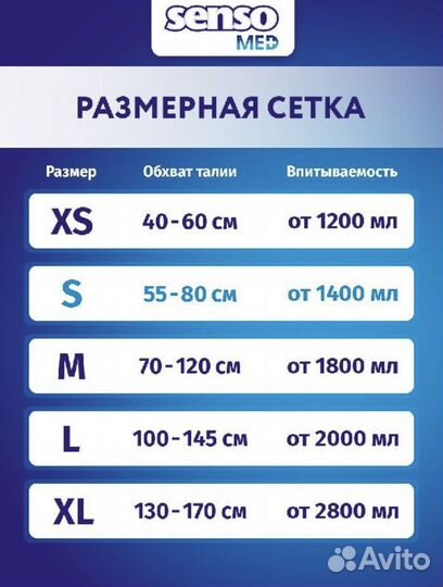 Подгузники для взрослых Senso Med, размер S