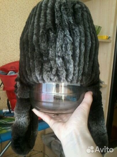 Шапка вязаная из кролика