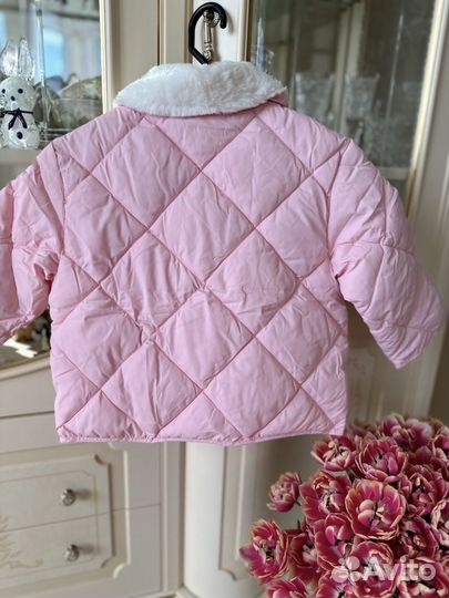 Куртка для девочки стеганая демисезон розовая