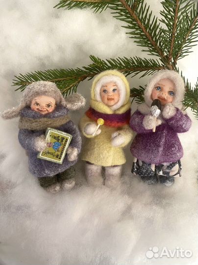 Елочная игрушка из шерсти