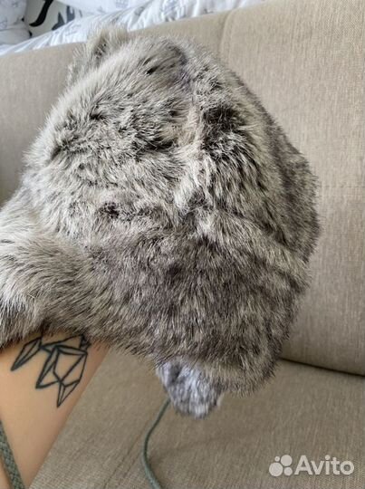 Шапка с ушками меховая