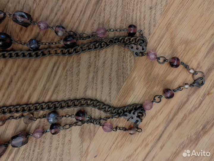 Бусы стекло и сплав. 52 см