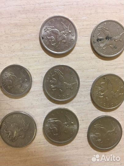 Монеты 1,5,10 коп 1998 г. рубль 2014, 5 руб. брак