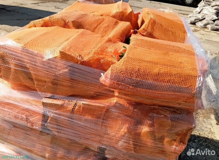 Дрова берёзовые сухие в сетках