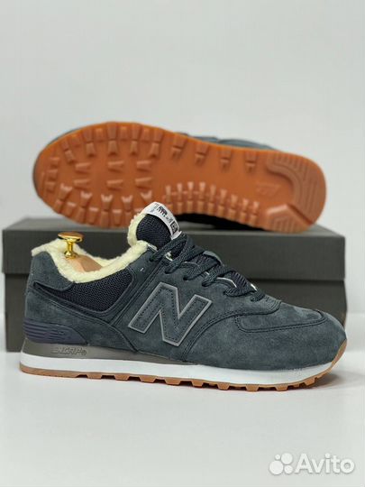 Кроссовки new balance 574 зимние с мехом