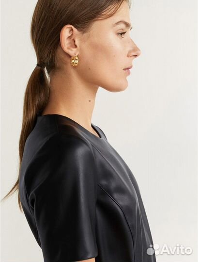 Кожаное платье Mango