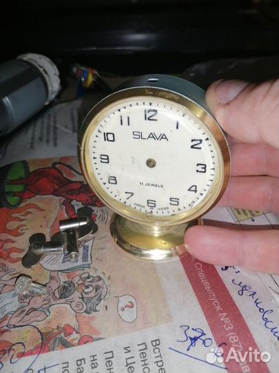 Металлические мини часы СССР, на рубинах