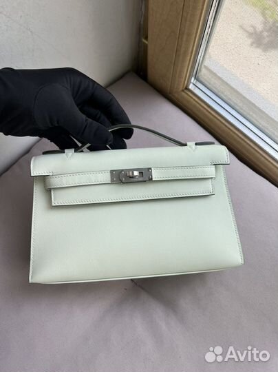 Клатч сумка Hermes Pochette vert fizz 22 sm