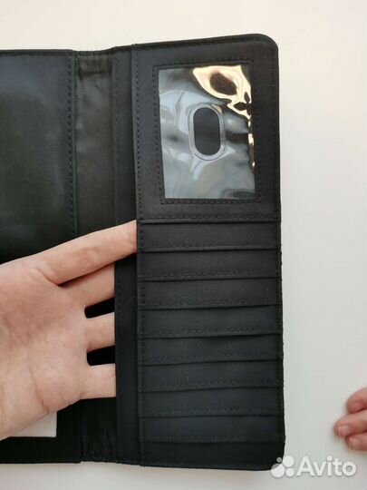 Женский клатч чёрный натуральная кожа