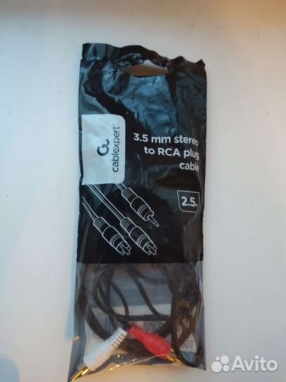 Mini Jack 3.5 - 2 x RCA (jack-тюльпаны)