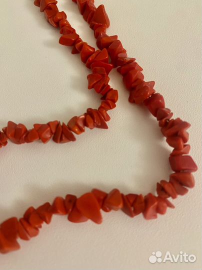 Бусы и браслет из натурального коралла