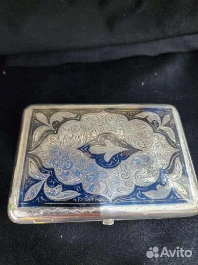 Портсигар серебряный 875 проба кубачи