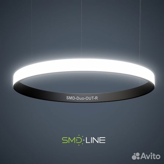 Светодиодная люстра внешнее свечение форма Кольцо