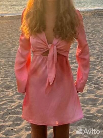Платье женское вечернее розовое s