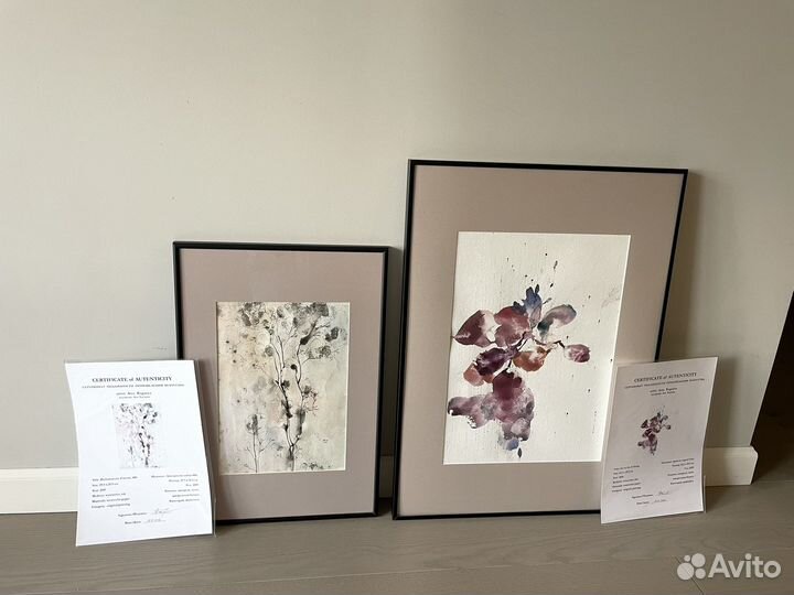 Картины абстракция акварель с рамой