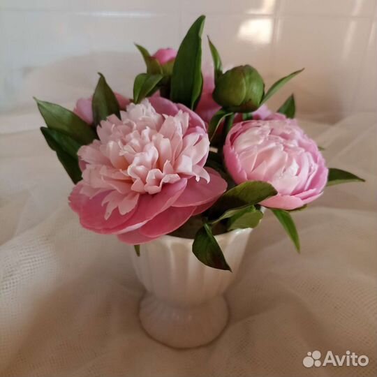 Пионы интерьерная композиция ручная работа