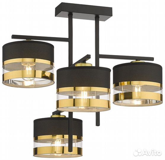 Люстра металл и текстиль на кухню модерн