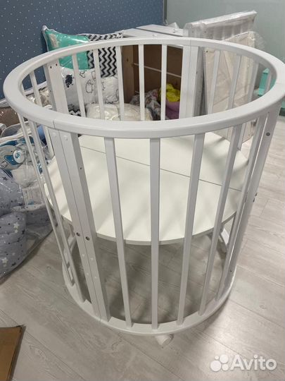 Детская кроватка трансформер круглая