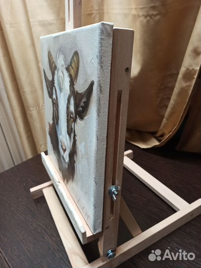 Картина маслом, портрет козника, 30х30см, живопись