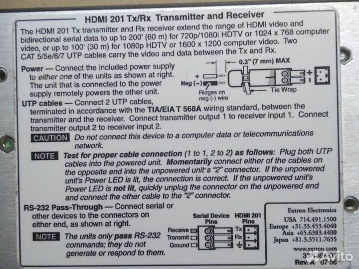 Hdmi удлинитель по витой паре Extron