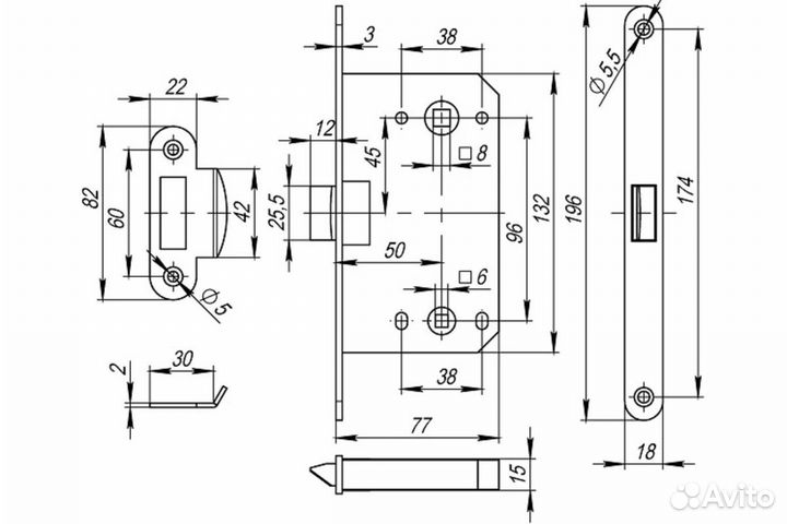 Защелка бесшумная morelli 1895P SN
