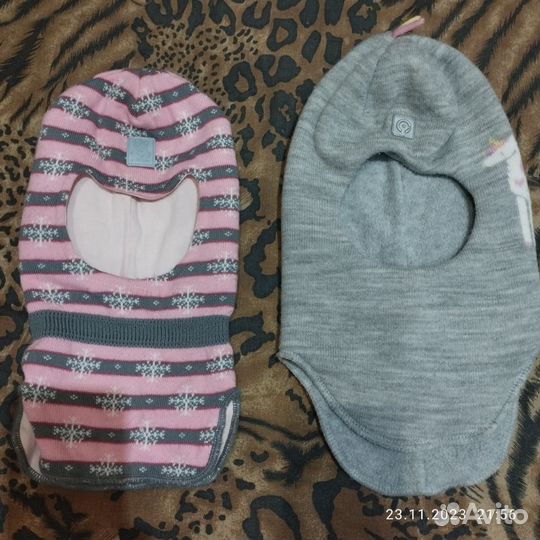 Шапка шлем для девочки 50 52 серая продана