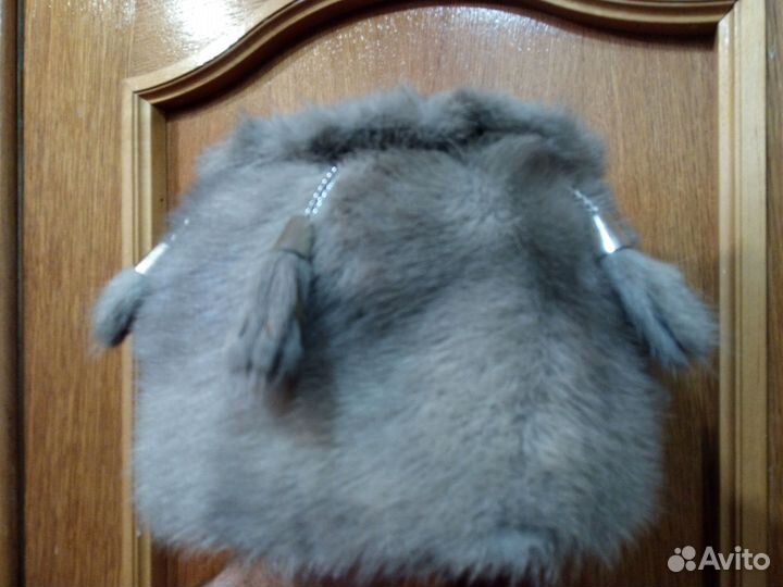 Шапка серо- голубая норка