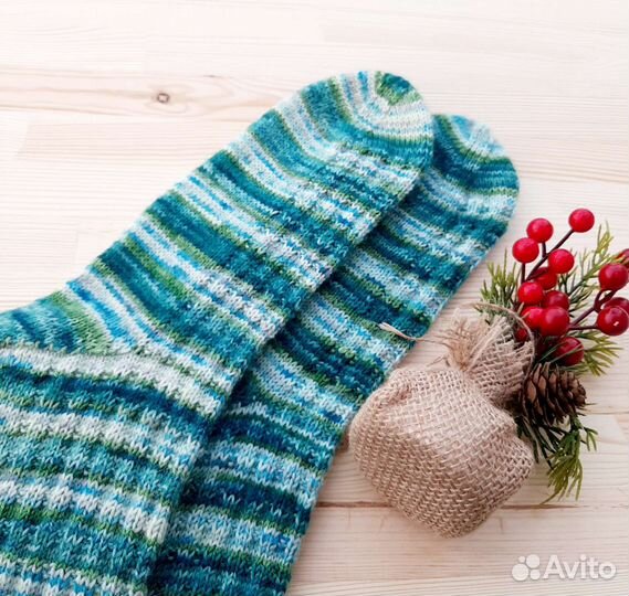 Носки ручной вязки шерстяные
