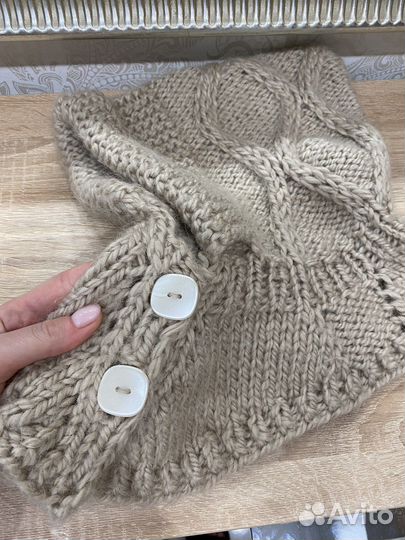 Капор вязаный на девочку 1,5-2,5 г