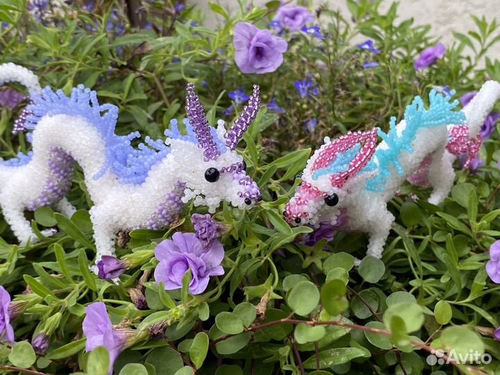 Китайские дракона из бисера