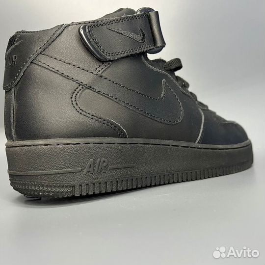 Кроссовки Nike Air Force 1 Mid Black Люкс