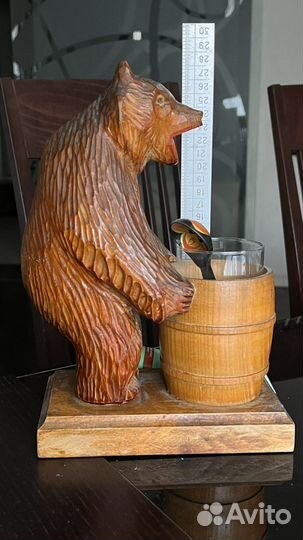 Медведь солонка, деревянный