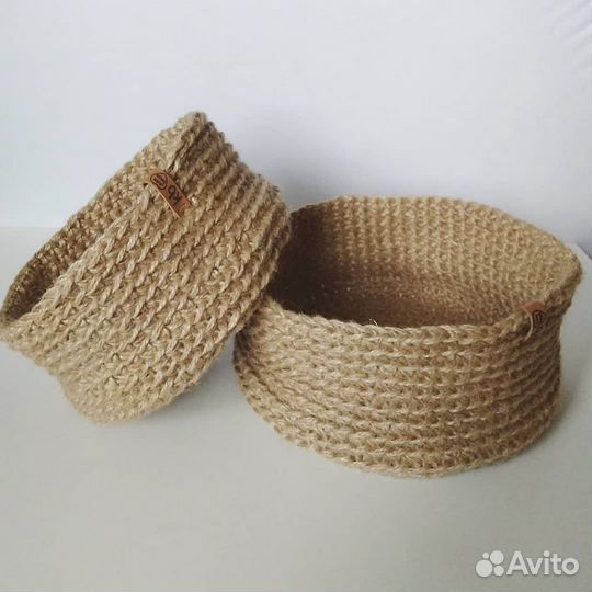 Мягкие корзины из джута, цвет натуральный