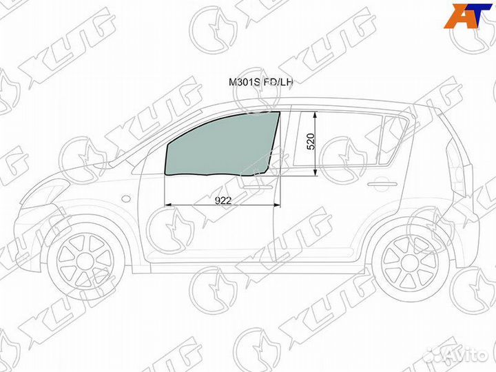 Стекло двери передней левой Toyota Passo
