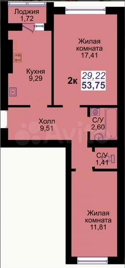 2-к. квартира, 54 м², 8/10 эт.