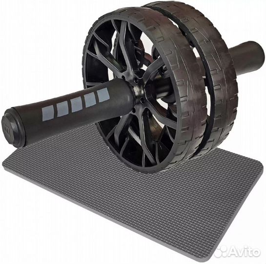 Ролик для пресса черный два колеса диаметр 15,5 см