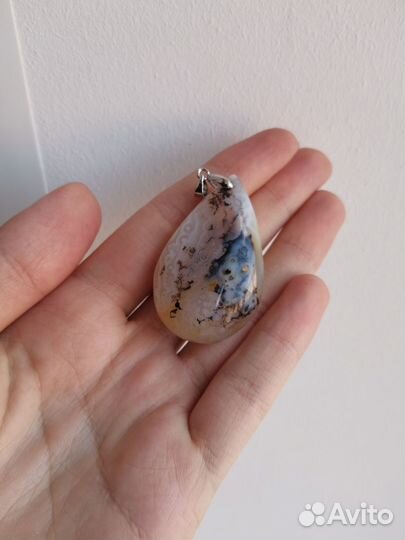 Моховой/глазковый агат, натуральный камень