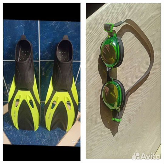 Ласты, очки для плавания детские