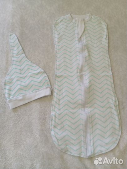 Пеленки-коконы для новорожд. новые+шапочки 56-68