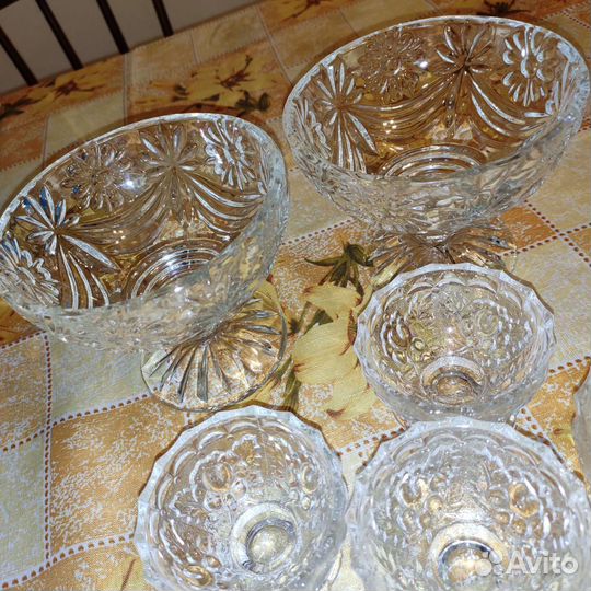 2 Вазочки под варенье и 6 розеточек, СССР