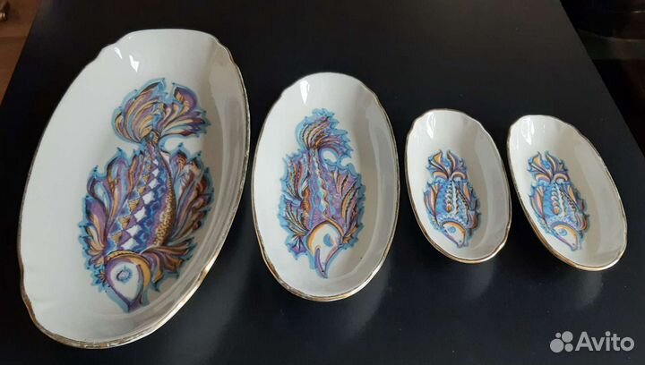Фарфоровый набор салатников СССР винтаж