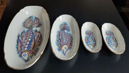 Фарфоровый набор салатников СССР винтаж