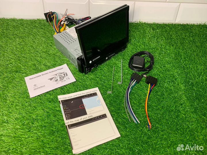 Магнитола андроид с выдвижным экраном 1х16GB
