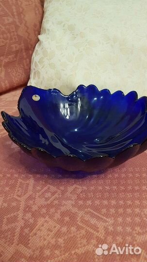 Ваза синяя для фруктов или пирожков
