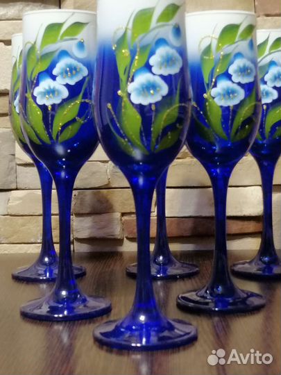 Фужеры цветное стекло СССР