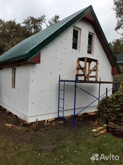 Дачный домик каркасный с мансардой