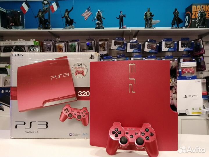 Очень редкая, прошитая PS3 Slim 320GB Red-обменяем