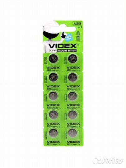 Батарейки LR44/AG13 Videx алкалиновые 10шт